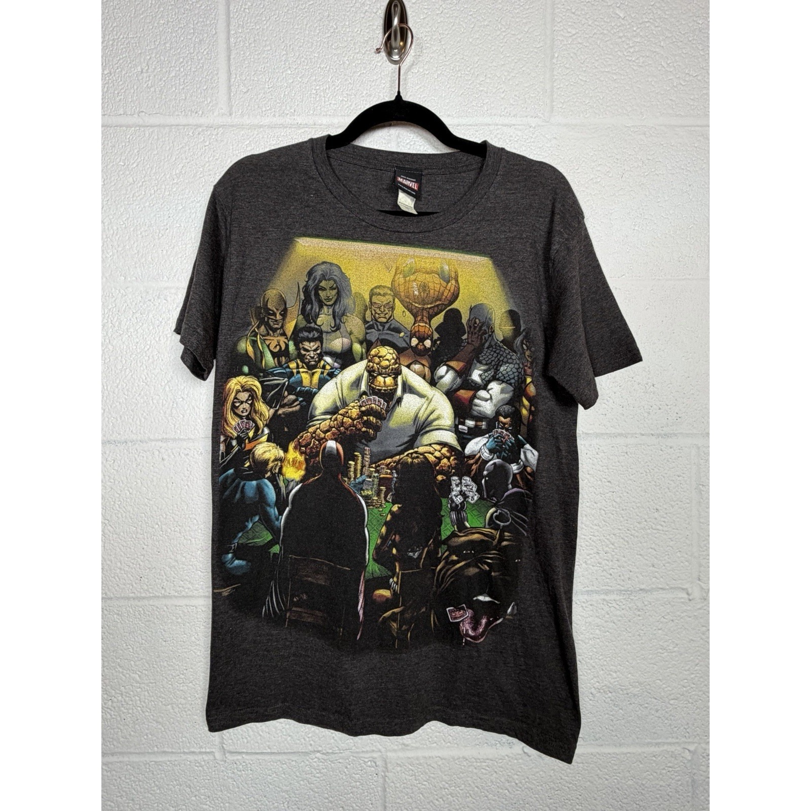Rare Vtg Marvel Poker Table Graphic Tee Mad Engine Comic Villains Heroes Men's M